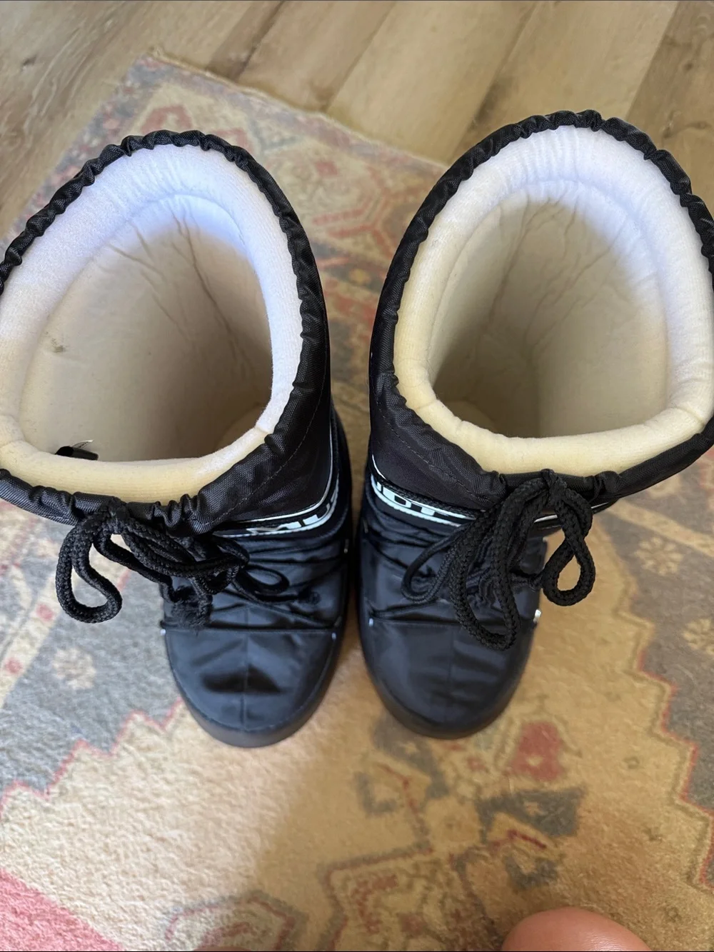 Moon Boot Black Boots with Cream Soles